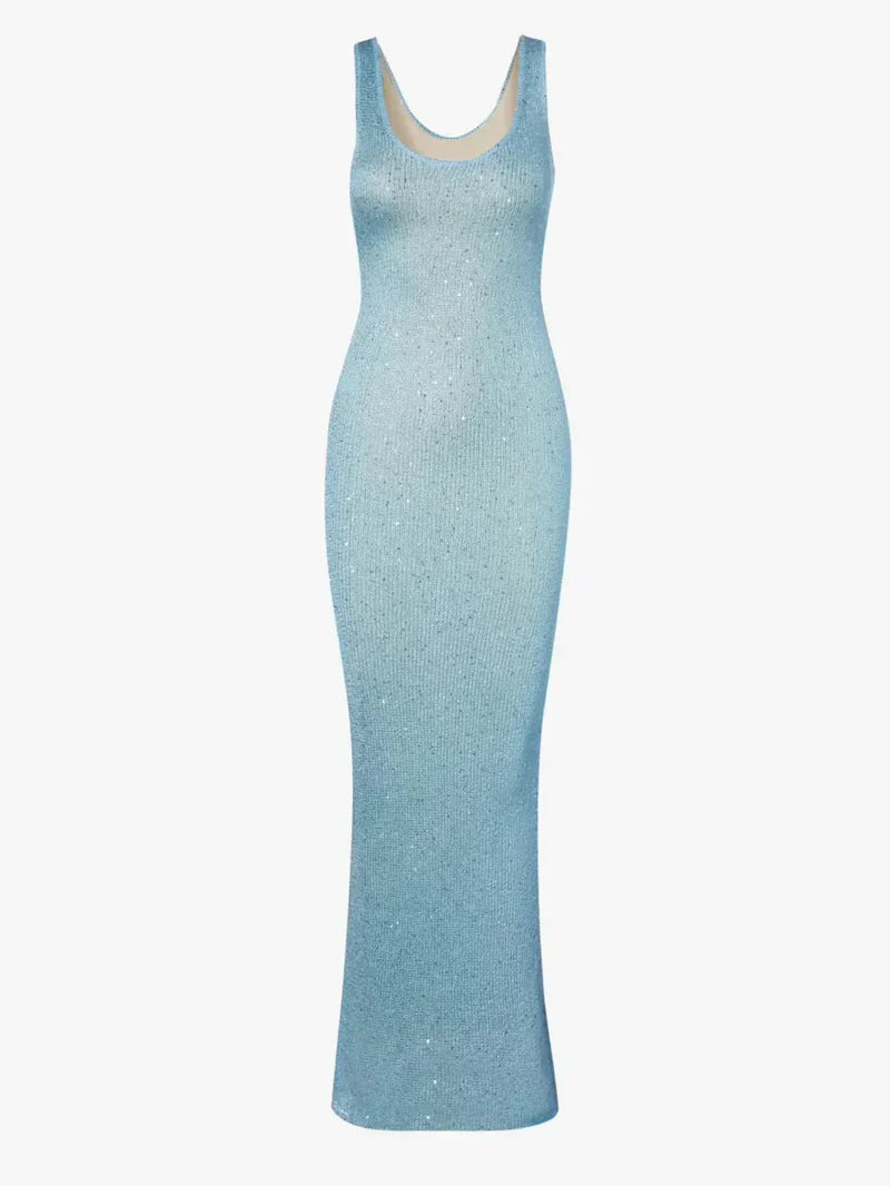 Sukienka Ana – Baia Blue z cekinami