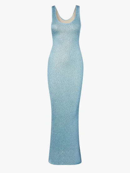 Sukienka Ana – Baia Blue z cekinami