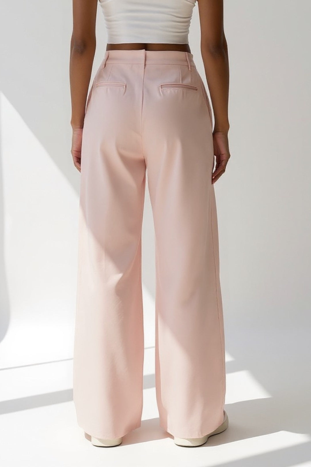 Palazzo-broek met plooien | Ruim en comfortabel model | Gestructureerde hoge taille
