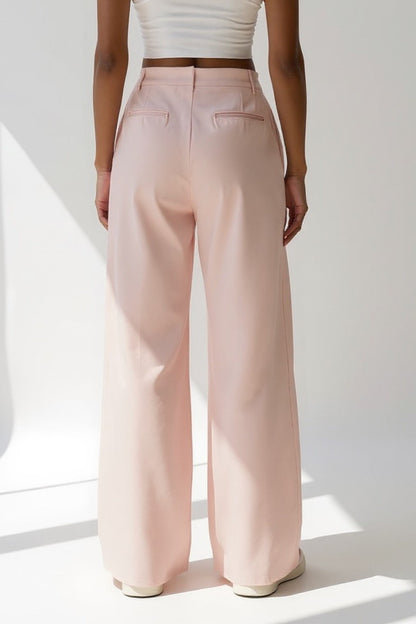 Palazzo-broek met plooien | Ruim en comfortabel model | Gestructureerde hoge taille