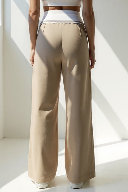 Wijde broek met taille-detail in overhemdstijl | Lage taille | Urban-chic look