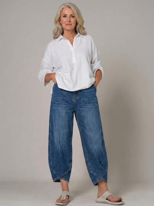 Tannie | Denim Katoenen Broek