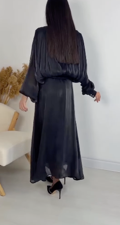 Elegancki czarny dwuczęściowy komplet