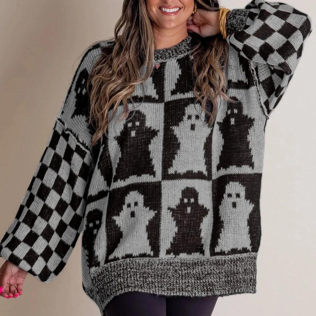 Wygodny sweter z nadrukiem na Halloween