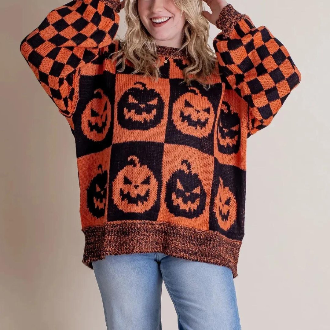Wygodny sweter z nadrukiem na Halloween