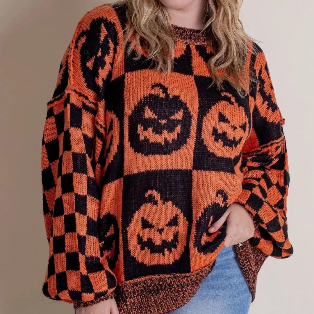 Wygodny sweter z nadrukiem na Halloween