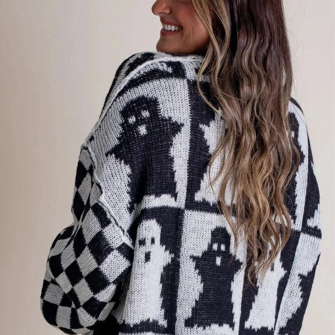 Wygodny sweter z nadrukiem na Halloween