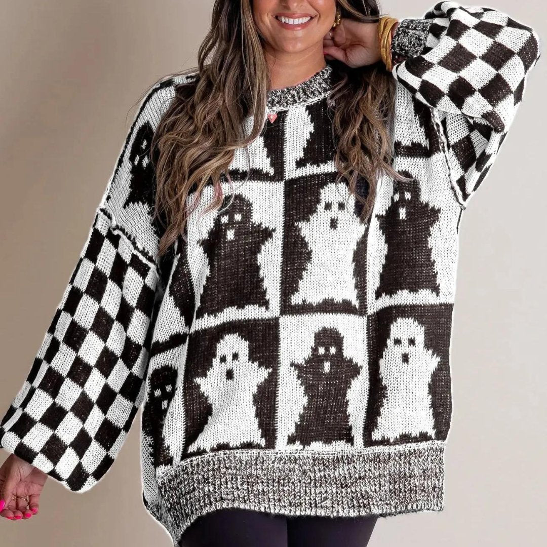 Wygodny sweter z nadrukiem na Halloween