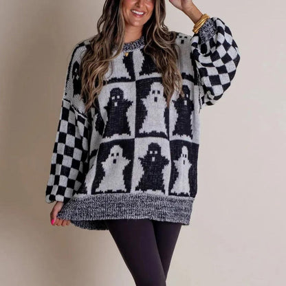 Wygodny sweter z nadrukiem na Halloween