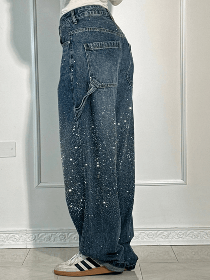 Julia | Oversized Jeans z Brokatem