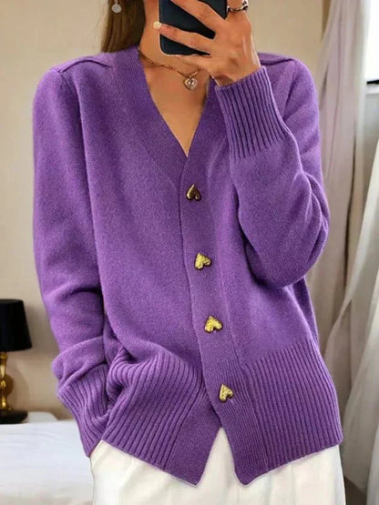 Martine | Luxe Kasjmier Vest met Hartjes Knoopsluiting